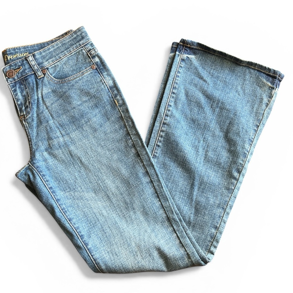 Cache Premium Denim Women’s Size 6 Bootcut Flare 2000’s Jeans Blue Stretch New